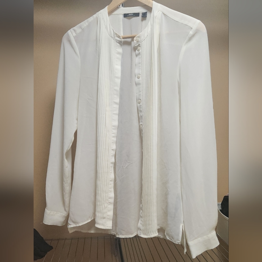 Mexx Elegant Sheer Cream Blouse for Women